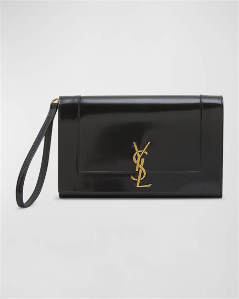 black ysl wristlet|Saint Laurent Cassandra YSL Flap Leather Wristlet.